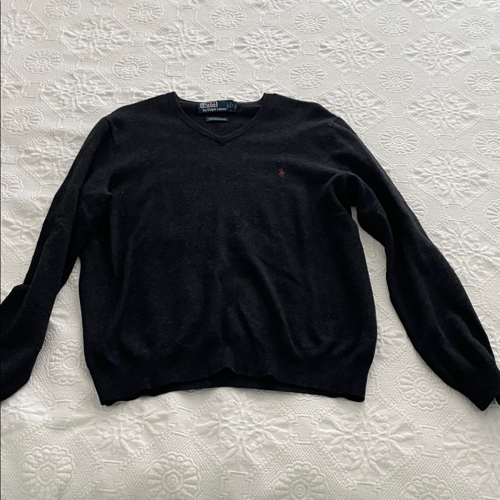 Polo Ralph Lauren Black V-Neck Sweater